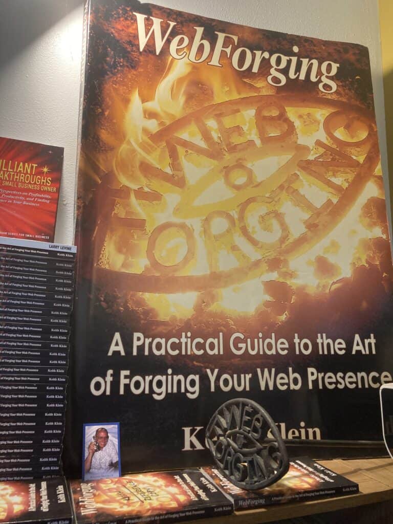 Display poster and copies of WebForging for "Write a book" blog post and for "Writing a Book" blog post.